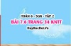 Bài 7.6 trang 34 Toán 6 Tập 2 Kết nối tri thức